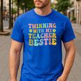 Twinning With My Teacher Bestie Twin Day Matching Teachers For Men Women Girls Kids Men's Casual T-Shirt Royal Blue Twinning With My Teacher Bestie Twin Day Matching Teachers For Men Women Girls Kids Men's Casual T-Shirt Royal Blue