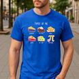 Types Of Pie Pi Day Math Teacher Geek 314 Math Pun Men's Casual T-Shirt Royal Blue Types Of Pie Pi Day Math Teacher Geek 314 Math Pun Men's Casual T-Shirt Royal Blue