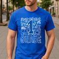 Typography 1st Grade Team Student Teacher Men's Casual T-Shirt Royal Blue