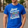 Never Underestimate a Public School Teacher Public Education Men's Casual T-Shirt Royal Blue Never Underestimate a Public School Teacher Public Education Men's Casual T-Shirt Royal Blue