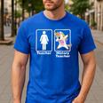 Unicorn History Teacher T-Shirt History Teacher Men's Casual T-Shirt Royal Blue