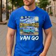 Van Go Retro Vanlife Art Teacher Men's Casual T-Shirt Royal Blue Van Go Retro Vanlife Art Teacher Men's Casual T-Shirt Royal Blue