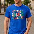 Verry Merry Speech Language Pathologist Teacher Christmas Men's Casual T-Shirt Royal Blue Verry Merry Speech Language Pathologist Teacher Christmas Men's Casual T-Shirt Royal Blue