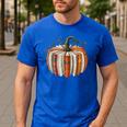 Vintage Book Pumpkin Autumn Fall Librarians Bookworm Teacher Men's Casual T-Shirt Royal Blue Vintage Book Pumpkin Autumn Fall Librarians Bookworm Teacher Men's Casual T-Shirt Royal Blue