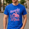 Vintage Howdy First Grade Cowgirl Teacher Western School Men's Casual T-Shirt Royal Blue Vintage Howdy First Grade Cowgirl Teacher Western School Men's Casual T-Shirt Royal Blue