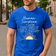 Vintage Human Sunshine Definition Teachers Mom Boss Women Men's Casual T-Shirt Royal Blue