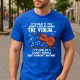 Violin Player Costume For Men Women Violin Teacher Violinist Men's Casual T-Shirt Royal Blue Violin Player Costume For Men Women Violin Teacher Violinist Men's Casual T-Shirt Royal Blue