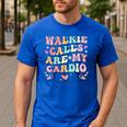 Walkie Calls Are My Cardio Special Education Teacher School Men's Casual T-Shirt Royal Blue