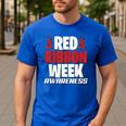 We Wear Red For Red Ribbon Week Awareness Mothers Teachers Men's Casual T-Shirt Royal Blue