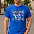 Weird Teachers Build Character Leopard Retro Teacher Men's Casual T-Shirt Royal Blue Weird Teachers Build Character Leopard Retro Teacher Men's Casual T-Shirt Royal Blue