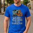 Weird Teachers Build Character Van Bigfoot Art Men's Casual T-Shirt Royal Blue Weird Teachers Build Character Van Bigfoot Art Men's Casual T-Shirt Royal Blue