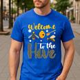 Welcome To The Hive Bee Teacher Back To School Men's Casual T-Shirt Royal Blue Welcome To The Hive Bee Teacher Back To School Men's Casual T-Shirt Royal Blue