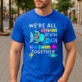 We'Re All Different But We Swim Together Elementary Teacher Men's Casual T-Shirt Royal Blue