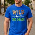 Wild About 3rd Grade Teacher Student Third Grade Zoo Safari Men Women Girls Kids Men's Casual T-Shirt Royal Blue