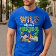Wild About Preschool Teacher Student Preschool Zoo Safari Men's Casual T-Shirt Royal Blue