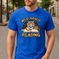 Wild About Reading Tiger For Teachers & Students Men's Casual T-Shirt Royal Blue Wild About Reading Tiger For Teachers & Students Men's Casual T-Shirt Royal Blue