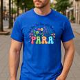 Wildflower Para Floral Paraprofessional Paraeducator Teacher Men's Casual T-Shirt Royal Blue Wildflower Para Floral Paraprofessional Paraeducator Teacher Men's Casual T-Shirt Royal Blue