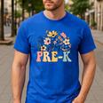Wildflower Pre-K Preschool Team Floral Teacher Girls Men's Casual T-Shirt Royal Blue Wildflower Pre-K Preschool Team Floral Teacher Girls Men's Casual T-Shirt Royal Blue