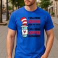 I Will Drink Coffee Here Or There Funny Teacher Teaching Men Women Girls Kids Men's Casual T-Shirt Royal Blue