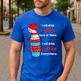 I Will Drink Coffee Here Or There Teacher Teaching Men's Casual T-Shirt Royal Blue I Will Drink Coffee Here Or There Teacher Teaching Men's Casual T-Shirt Royal Blue