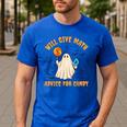Will Give Math Advice For Candy Math Ghost Teacher Halloween Men's Casual T-Shirt Royal Blue Will Give Math Advice For Candy Math Ghost Teacher Halloween Men's Casual T-Shirt Royal Blue