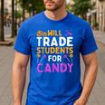 Will Trade Students For Candy Cute Halloween Costume Teacher For Men Women Kids Men's Casual T-Shirt Royal Blue