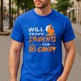 Will Trade Students For Candy Halloween Costume Teacher Men's Casual T-Shirt Royal Blue