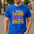 Will Trade Students For Donuts Halloween Teacher Men's Casual T-Shirt Royal Blue