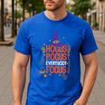 Witchy Halloween Hocus Pocus Everybody Focus Teacher Pumpkin Men's Casual T-Shirt Royal Blue Witchy Halloween Hocus Pocus Everybody Focus Teacher Pumpkin Men's Casual T-Shirt Royal Blue