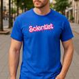 Women Retro Pink Scientist Science Teacher Back To School Men's Casual T-Shirt Royal Blue Women Retro Pink Scientist Science Teacher Back To School Men's Casual T-Shirt Royal Blue