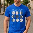 Women Science Teacher Moon Phases Scientist Back To School Men's Casual T-Shirt Royal Blue