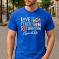 Women Teach Them Love Them Return Them Specials Teacher Life Men's Casual T-Shirt Royal Blue