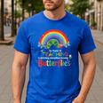 The Wonder Of Teaching Is Watching Caterpillars Teacher Men's Casual T-Shirt Royal Blue