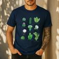 10 Types Of Cactus Succulent Teacher Chart Cactus Lover Tee Men's Casual T-Shirt Navy