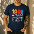 100 Days Of Living That 2nd Grade Life Boy Girl Teacher Men's Casual T-Shirt Navy 100 Days Of Living That 2nd Grade Life Boy Girl Teacher Men's Casual T-Shirt Navy