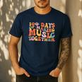 100 Days Of School Music Teacher Men's Casual T-Shirt Navy 100 Days Of School Music Teacher Men's Casual T-Shirt Navy