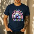 100th Day Of Kindergarten Teacher Kids 100 Days Smarter Men's Casual T-Shirt Navy 100th Day Of Kindergarten Teacher Kids 100 Days Smarter Men's Casual T-Shirt Navy