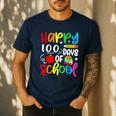 100th Day Of School Teachers Kids Girls Child Happy 100 Days Men's Casual T-Shirt Navy 100th Day Of School Teachers Kids Girls Child Happy 100 Days Men's Casual T-Shirt Navy