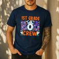 1st Grade Boo Crew First Grade Teacher Kids Happy Halloween Men's Casual T-Shirt Navy