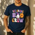 1st Grade Boo Crew Spooky First Grade Halloween Teacher Men's Casual T-Shirt Navy 1st Grade Boo Crew Spooky First Grade Halloween Teacher Men's Casual T-Shirt Navy