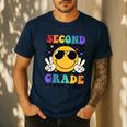 2nd Grade Teacher Shirts First Day Second Grade Shirt Girls Men's Casual T-Shirt Navy
