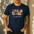 2nd Grade Teacher Squad Cute Women Groovy Fall Autumn Lovers Men's Casual T-Shirt Navy 2nd Grade Teacher Squad Cute Women Groovy Fall Autumn Lovers Men's Casual T-Shirt Navy