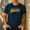 4th Grade Teacher Cute Vintage Graphic Fourth Grade Teacher Men's Casual T-Shirt Navy