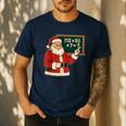 67 Teacher Christmas Santa Six Seven Meme Brainrot Math Joke Men's Casual T-Shirt Navy