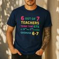 67 Teacher Middle School Teacher 6 7 Overuse 67 Men's Casual T-Shirt Navy