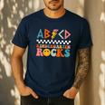 ABCD Kindergarten Rocks Back To School Teacher Kindergarten Men's Casual T-Shirt Navy