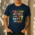 ABCs Learning Kindergarten Teacher Christmas Lights Alphabet For Men Women Kids Men's Casual T-Shirt Navy