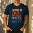 Admit It You Low Key Love ELA Bruh First Day School Teacher Men's Casual T-Shirt Navy