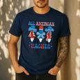 All American Teacher Pencil Coquette Bow USA Flag Teachers Men's Casual T-Shirt Navy All American Teacher Pencil Coquette Bow USA Flag Teachers Men's Casual T-Shirt Navy