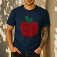 Apple Dot Pattern Art Teacher Appreciation Men Women Humor Men's Casual T-Shirt Navy Apple Dot Pattern Art Teacher Appreciation Men Women Humor Men's Casual T-Shirt Navy